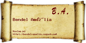 Bendel Amália névjegykártya