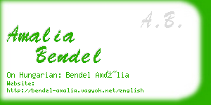 amalia bendel business card